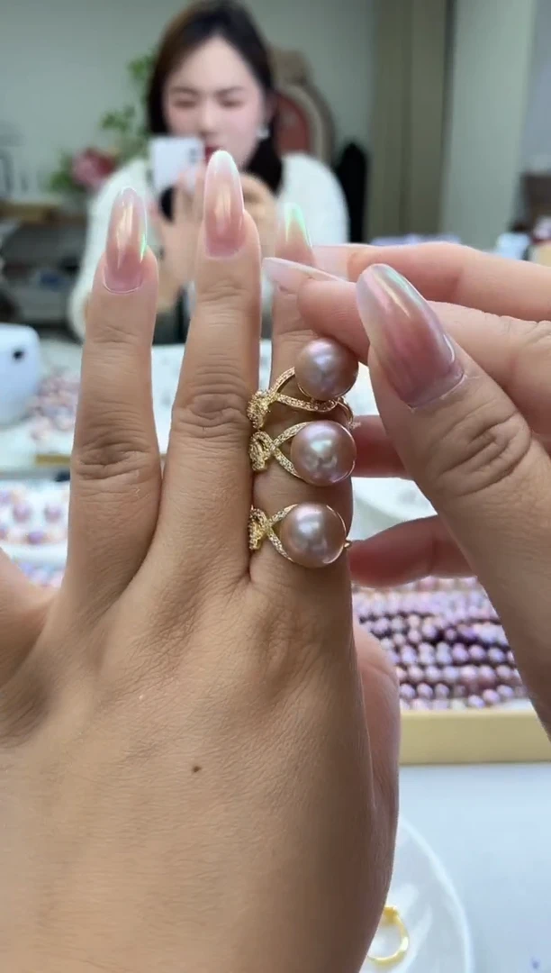 未镶嵌戒指淡水珍珠12mm+梦露戒指(多样性发一）
