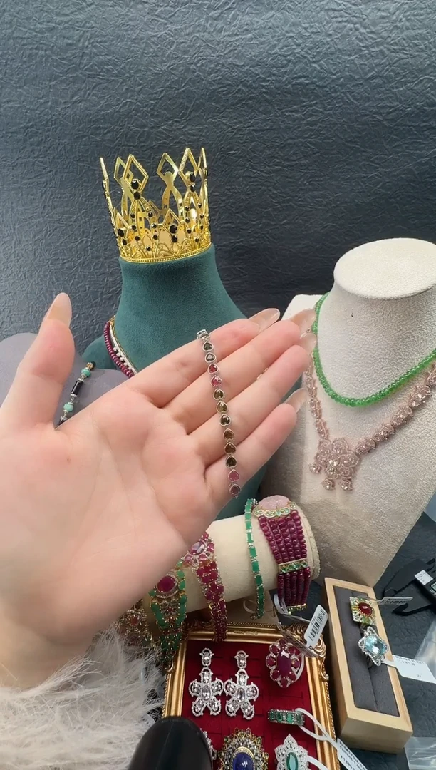 银S925镶嵌手链碧玺手链