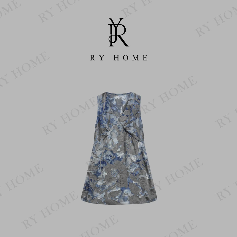 【容雨RYHOME】缎面人丝国风花纹马甲裙251MJ1500