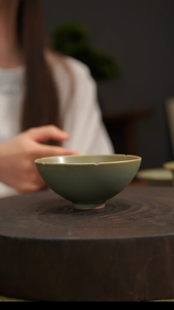 杯子成葵口杯 汝州原产地  原矿老釉