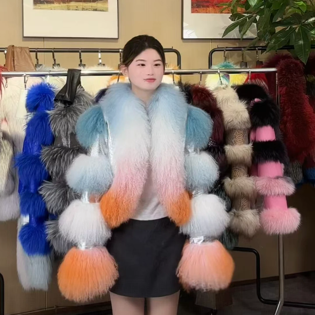 2025新款通用码欧美风皮草外套