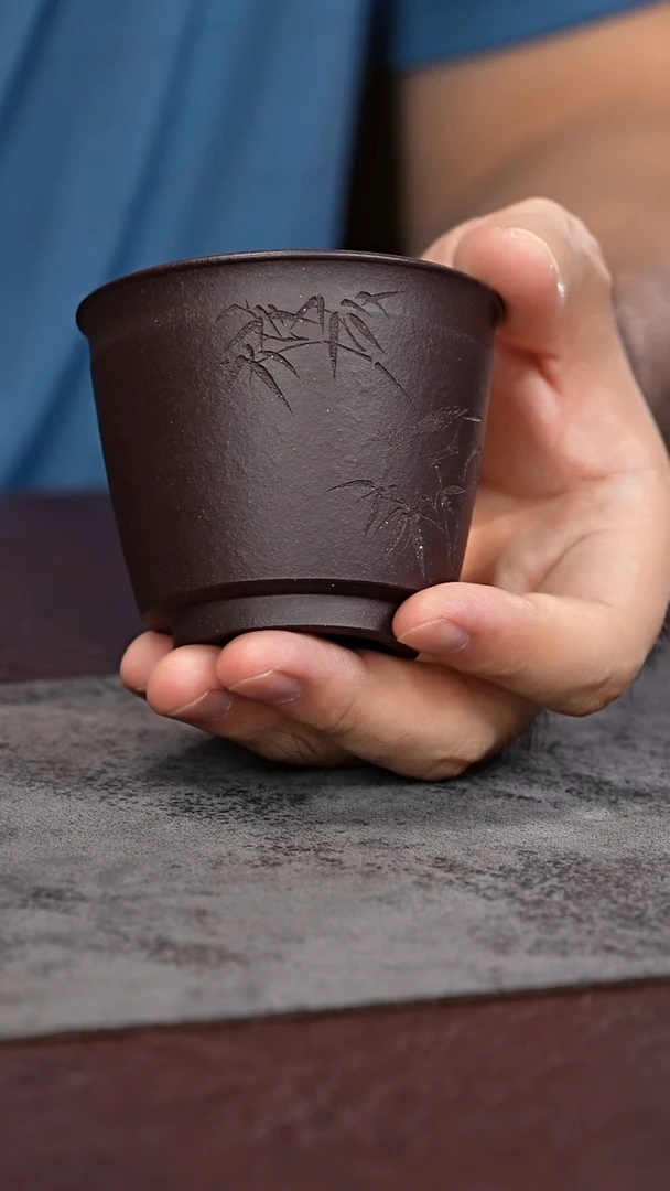 茶杯紫砂紫砂刻绘主人杯