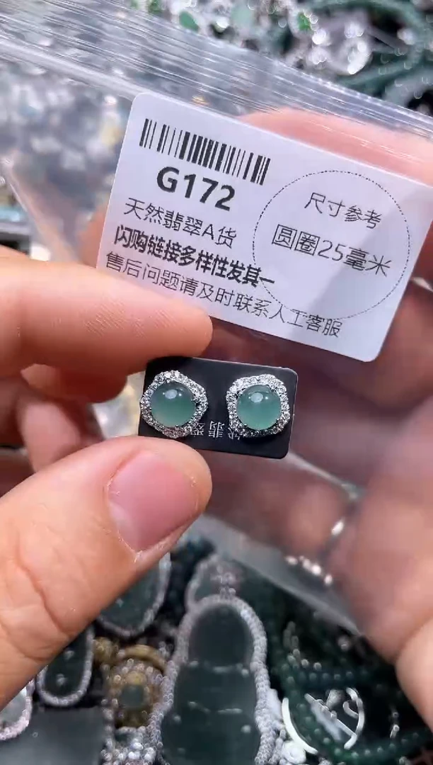 【闪购商品】翡翠颈饰未镶嵌G172耳钉