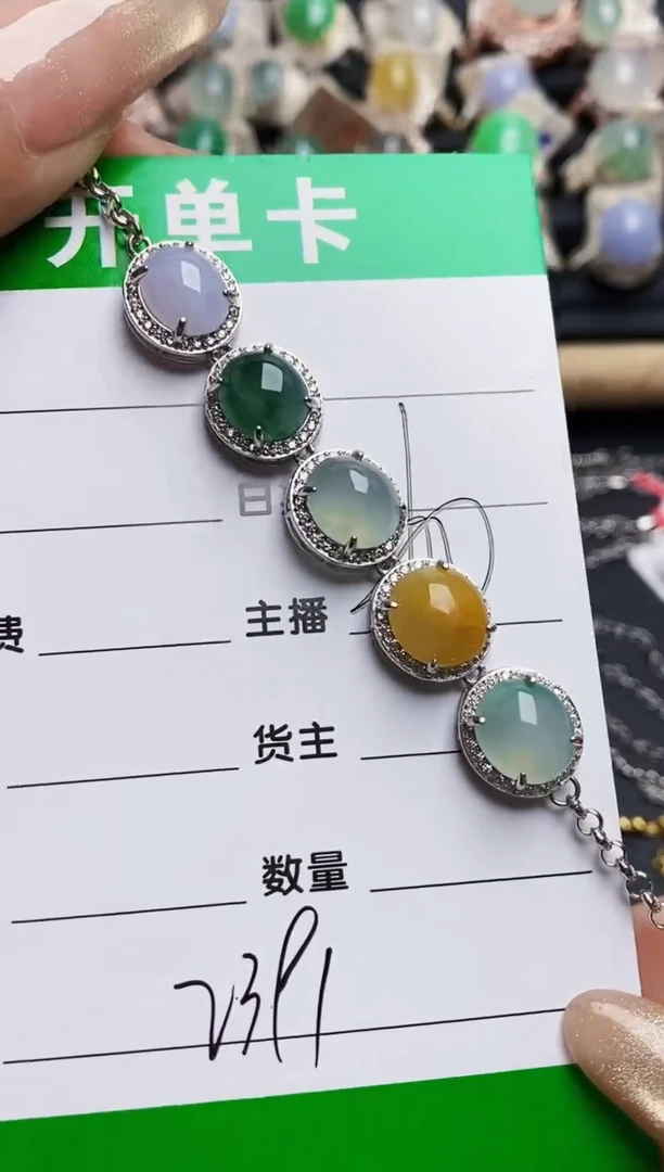 翡翠戒指银S925镶嵌2391
