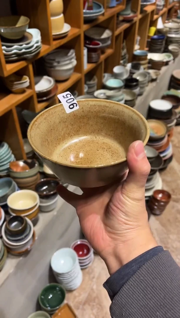 【闪购商品】瓷片905 燕麦黄马蹄碗2个