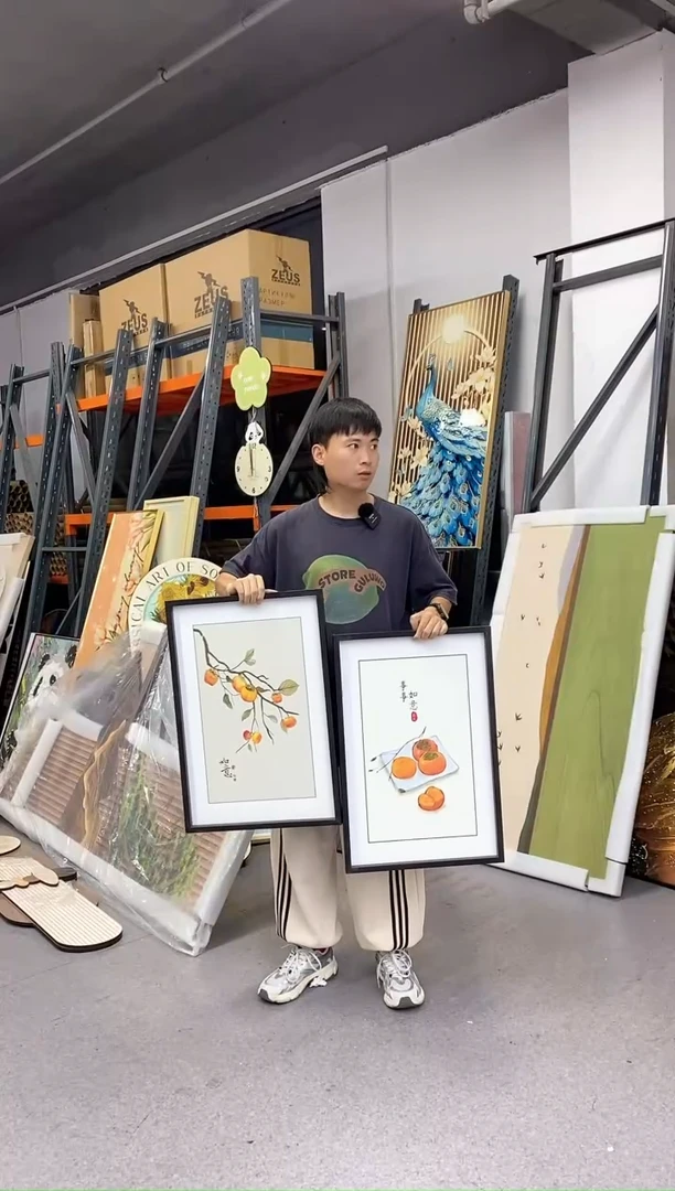 竖款两个柿如意40*60