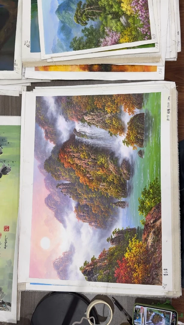油画【20号】朝鲜原创纯手绘孤品油画丨顺丰包邮
