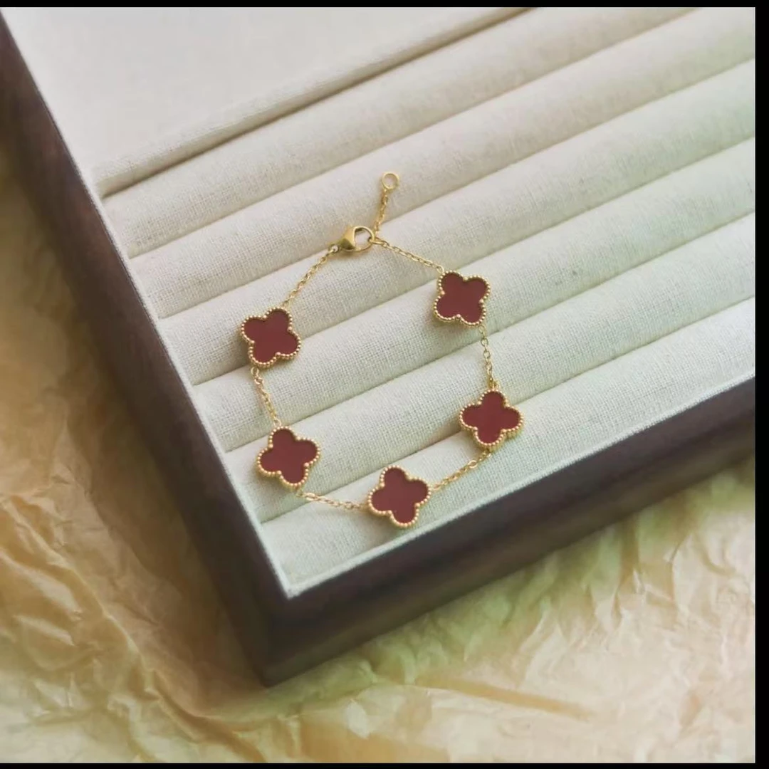 铜合金手链 v金mini四叶草手链