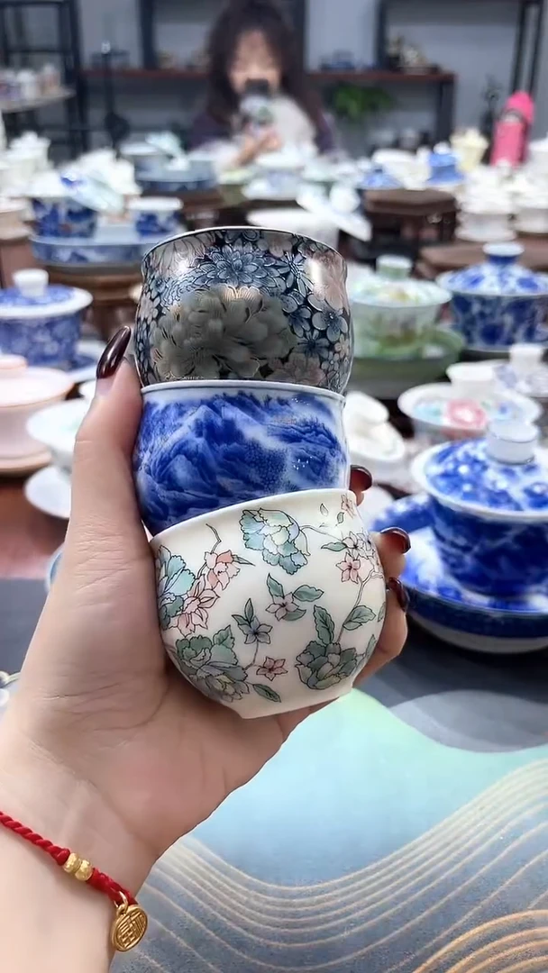 【闪购商品】繁花似锦缸杯+山茶花缸杯+千里江山缸杯