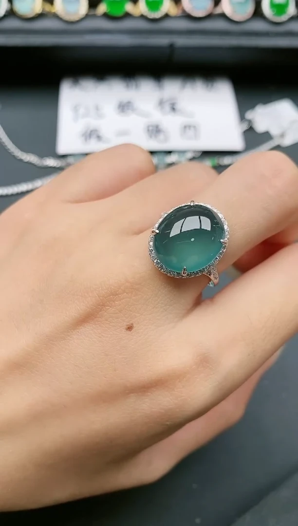 翡翠戒指银S925镶嵌11111