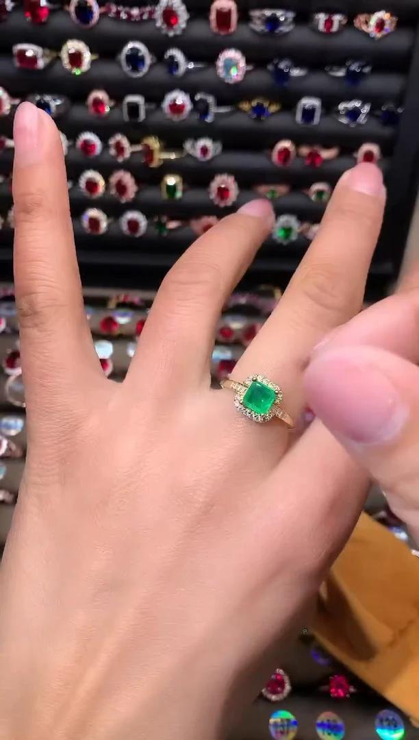 【闪购商品】祖母绿戒指银S925镶嵌1