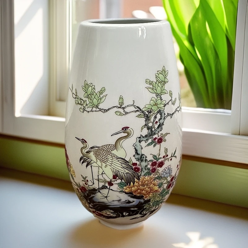 XD-DP-XD272鹤松鹤延年精美花插1个装高23.5厘米宽12厘米