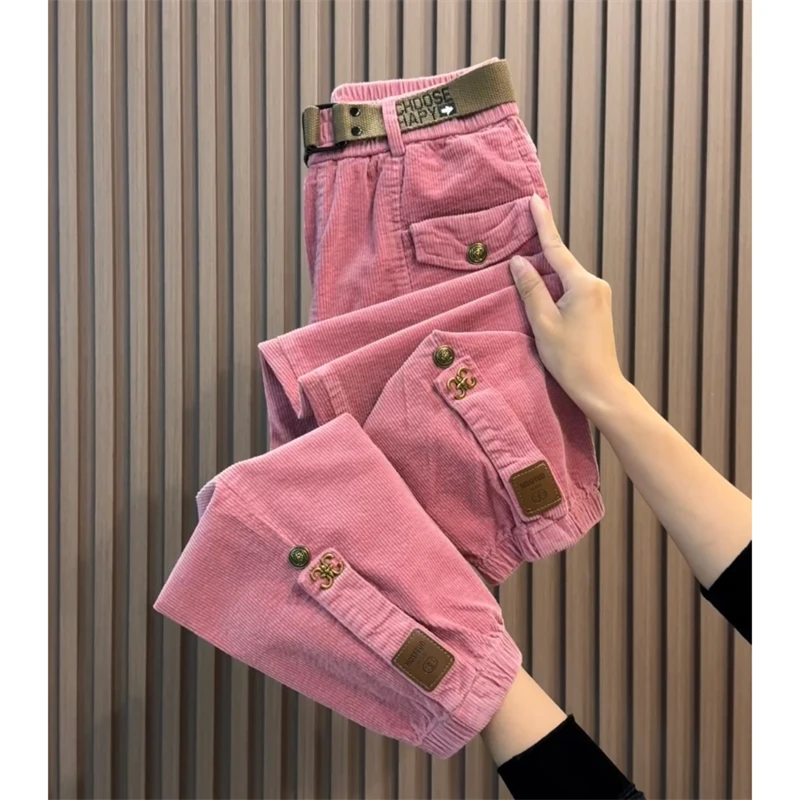 2024百搭洋气老爹裤春秋款时尚显瘦休闲哈伦裤九分小个子工装裤女