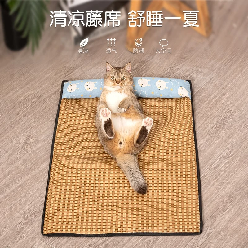 狗窝猫窝夏天宠物凉席窝狗狗窝宠物用品泰迪小型中型犬狗床睡垫gx