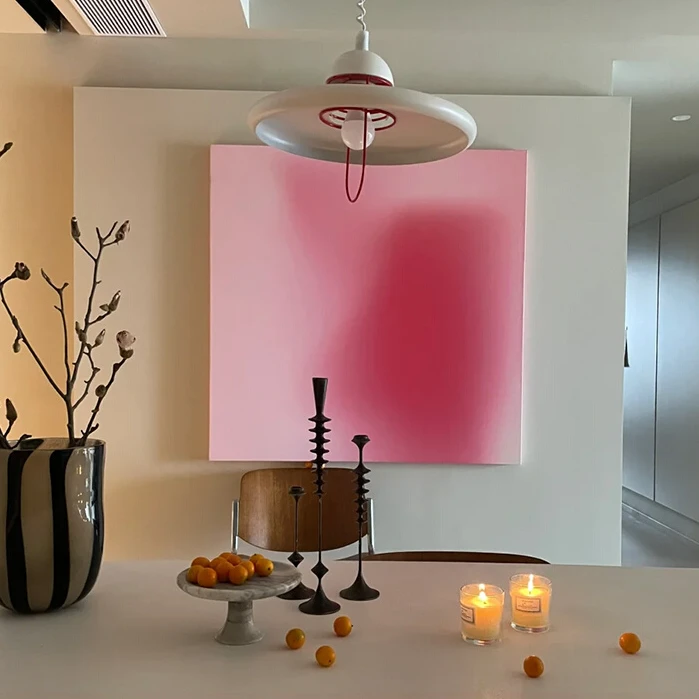 奶油风多巴胺客厅装饰画高级感粉色艺术沙发背景墙挂画餐厅壁画