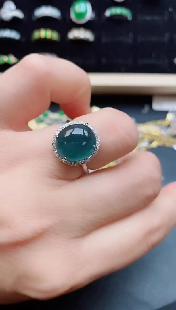 【闪购商品】翡翠戒指银S925镶嵌12121