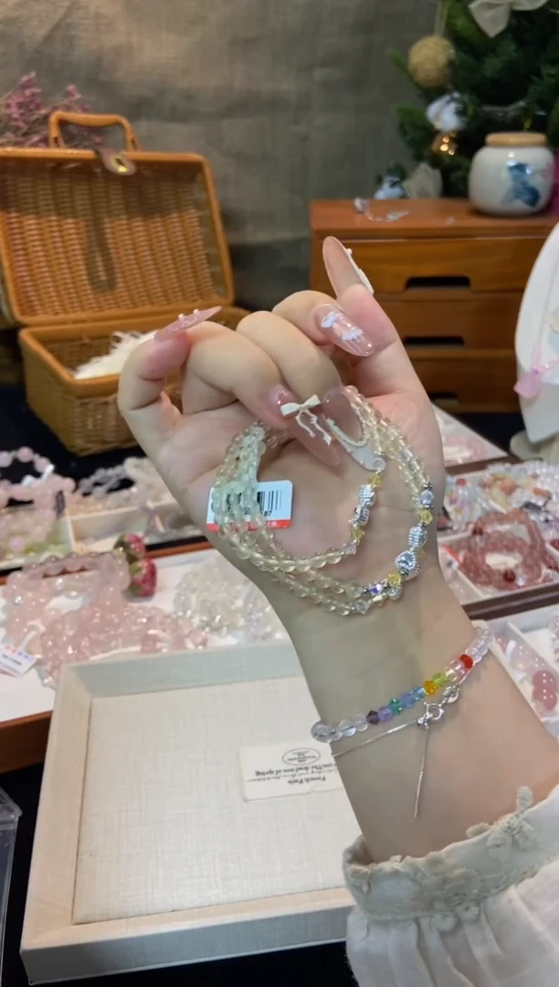 水晶手链未镶嵌孤品捡漏均匀瑕疵介意勿拍