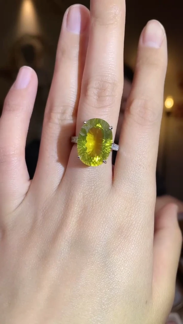 银S925镶嵌戒指水晶手饰