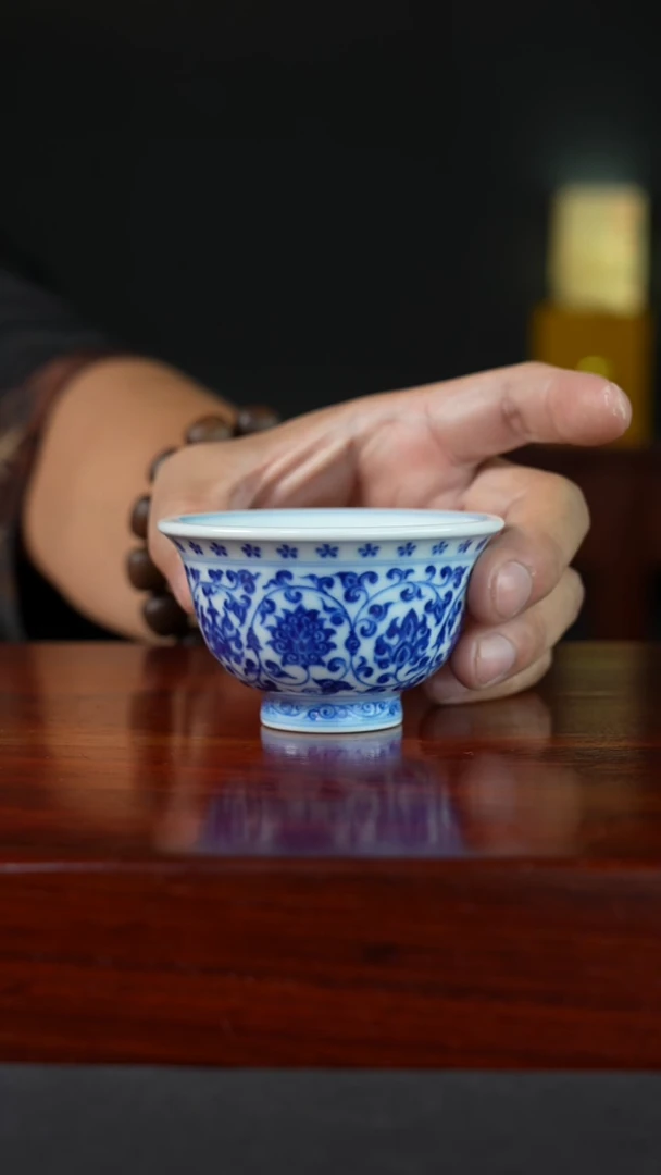 祖传窑真柴窑传承400年缠枝压手杯