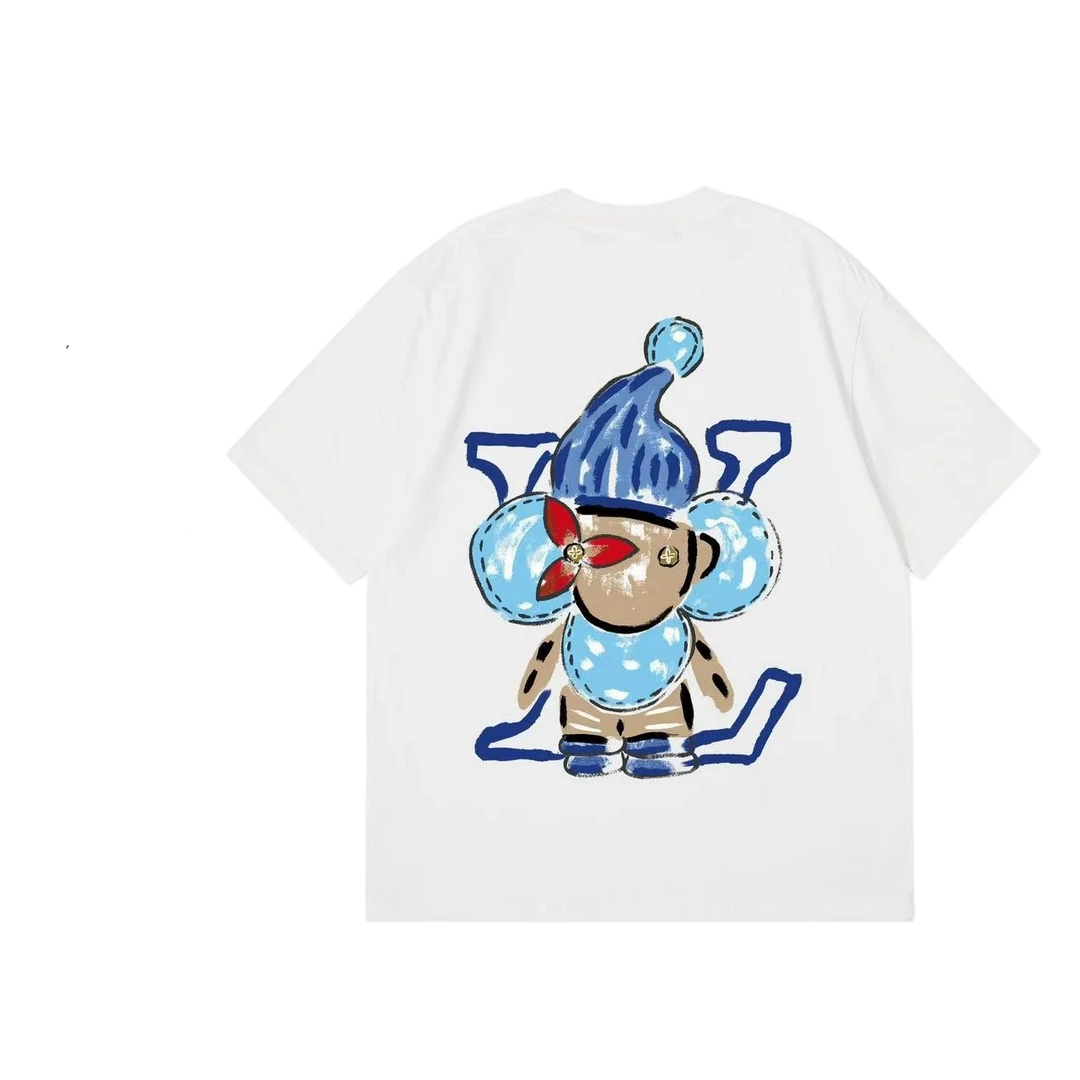 K32新款夏季潮牌卡通印花短袖T恤男爆款时尚百搭痞帅半截袖潮t