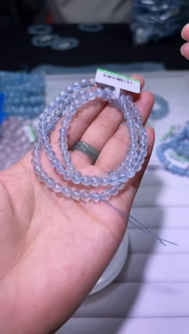 1海蓝宝石（处理）J031-5mm海蓝宝多圈-多样性发其一