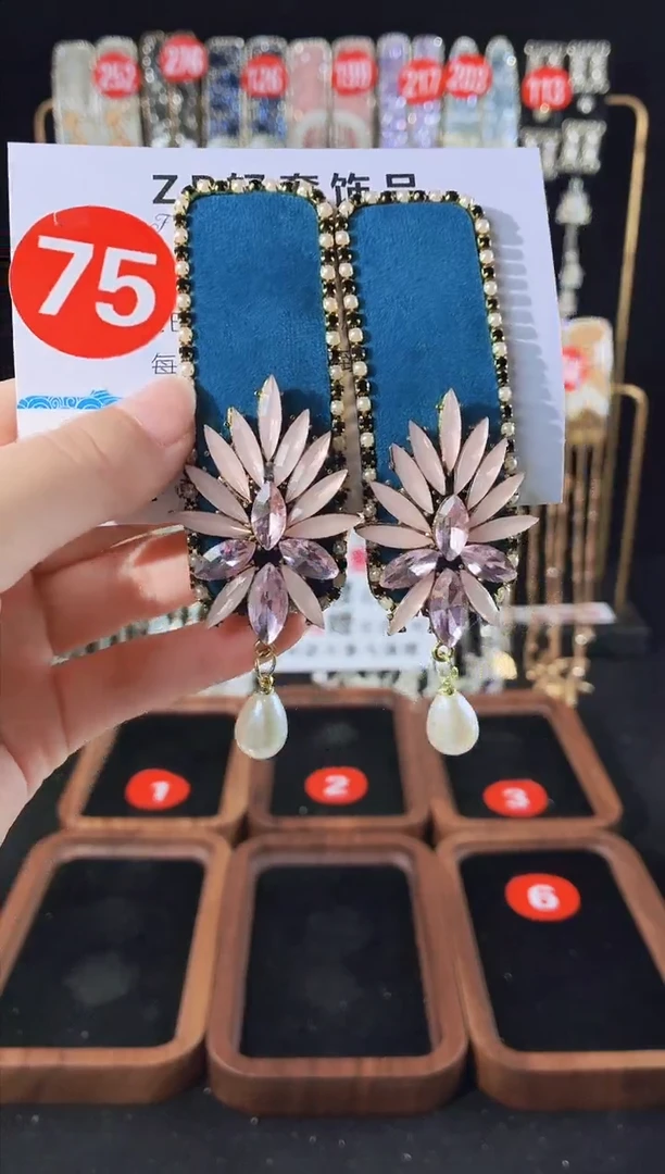 仿水晶铁合金75原创发夹一对倒夹