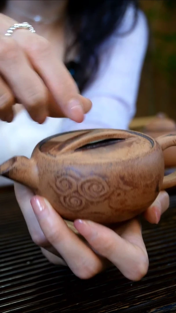 F29原矿汉瓦磨砂感老岩泥茶壶