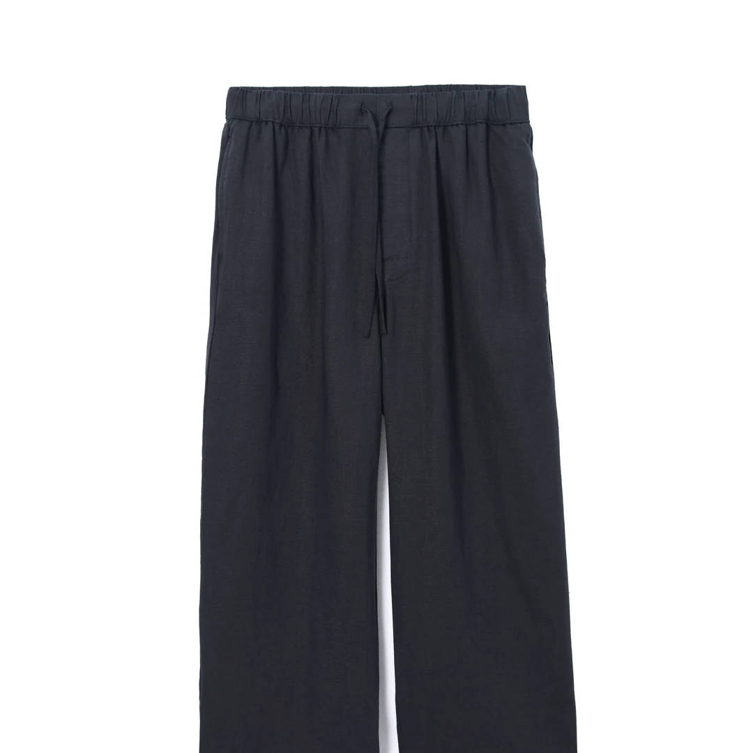 Hard春夏季自然系松弛天丝亚麻抽绳休闲宽松阔腿裤