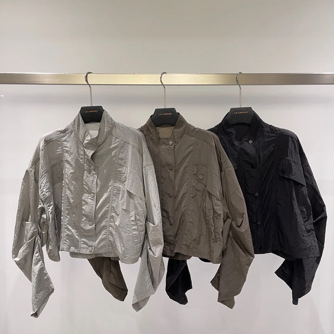 【清 不退差价】设计师春秋款收袖设计夹克外套5276