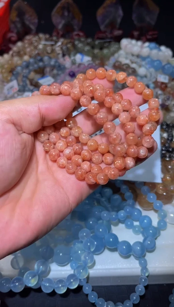 手串未镶嵌长石L3-7mm金太阳单圈-多样性发其一