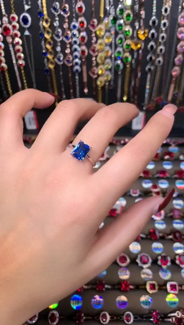 【闪购商品】蓝宝石戒指银S925镶嵌7.9银