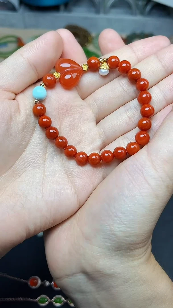 未镶嵌手串南红玛瑙爱心手串06