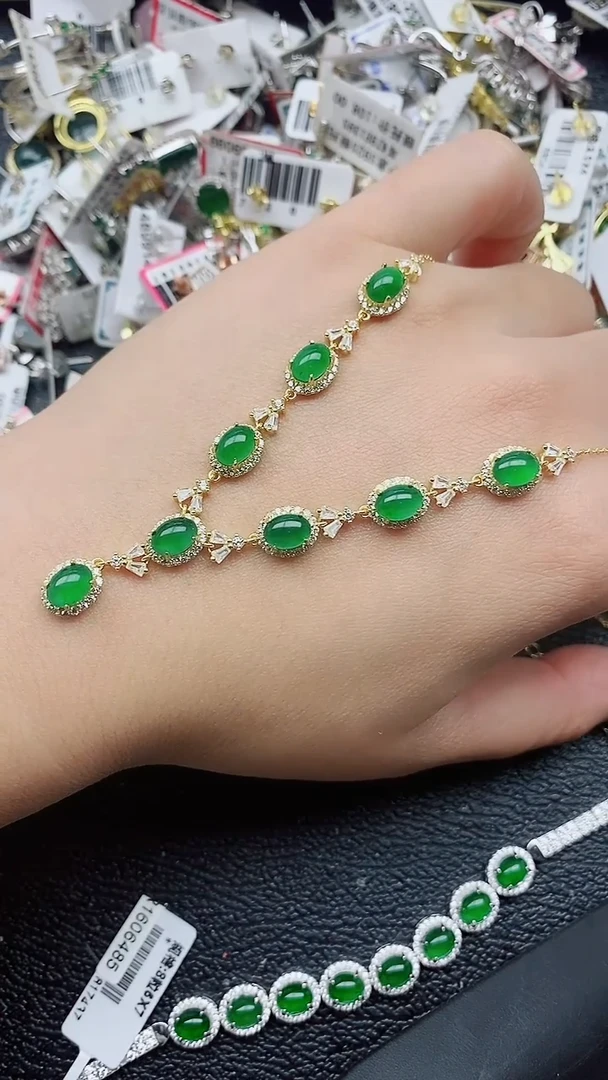 银S925镶嵌戒指翡翠1