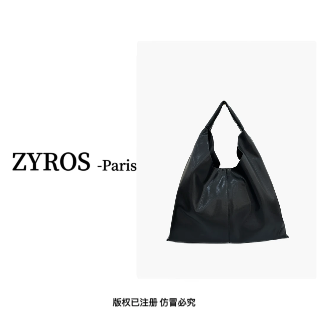 ZYROS/秋冬新款黑色经典高档轻奢时尚百搭手拎大容量托特包女630