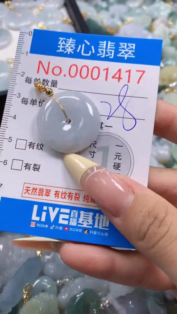 翡翠未镶嵌颈饰含绳0001417