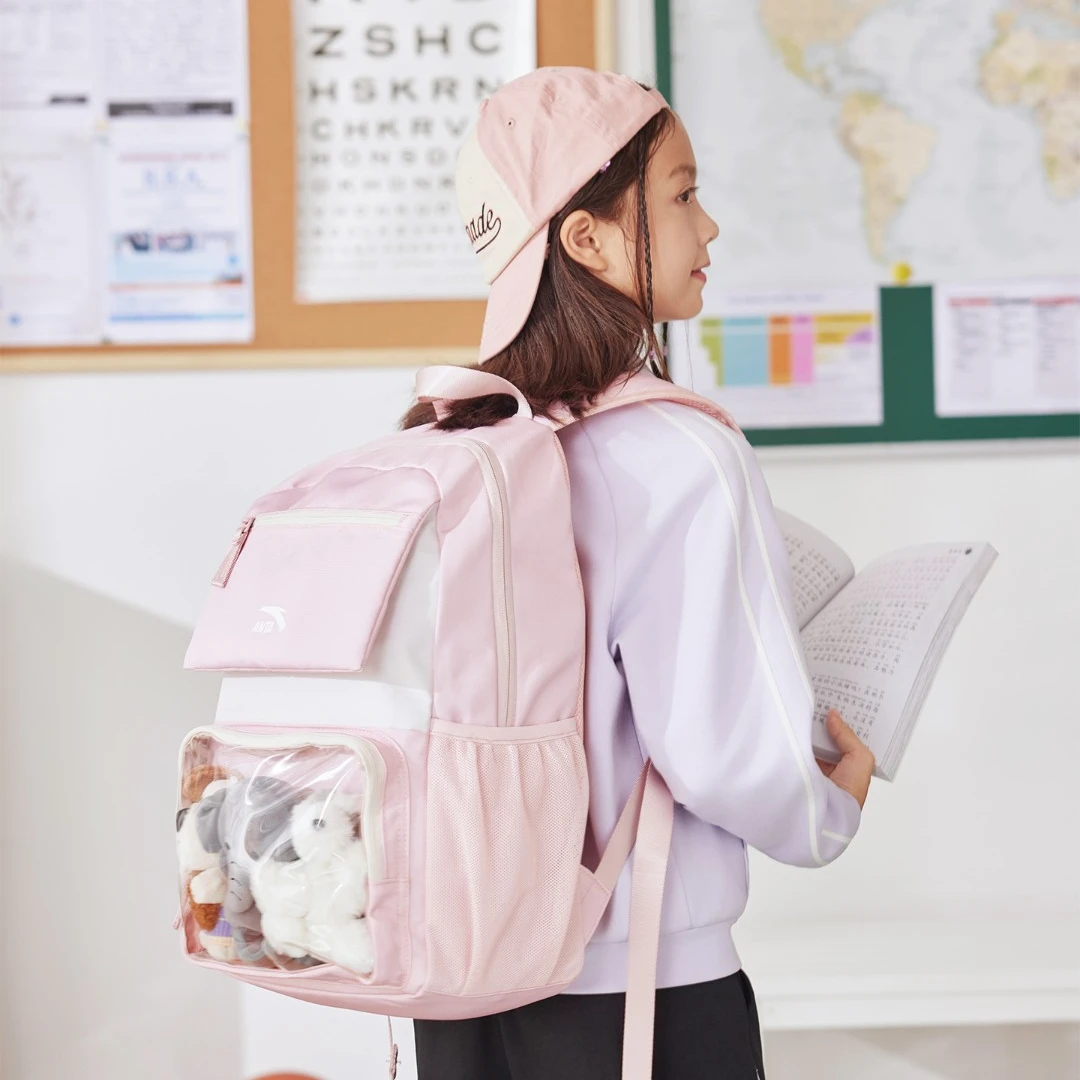 安踏儿童男女大童双肩背包2025新款大容量背包小学生防水减负书包
