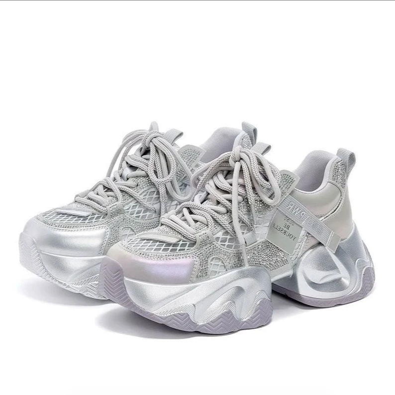 爆款老爹鞋女2025年夏季新款厚底小个子增高百搭轻便运动休闲鞋