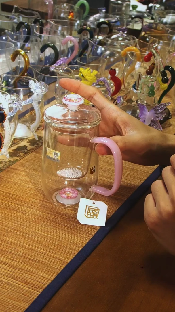 【闪购商品】优雅杯粉玛瑙粉海棠晶焱金标