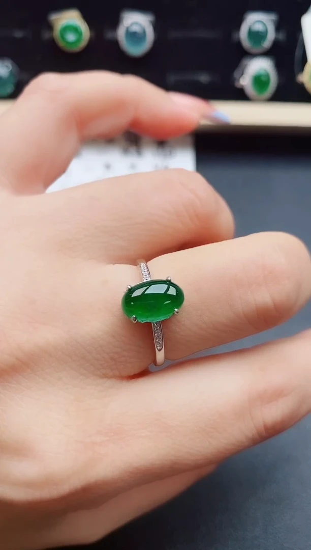 翡翠戒指银S925镶嵌321321