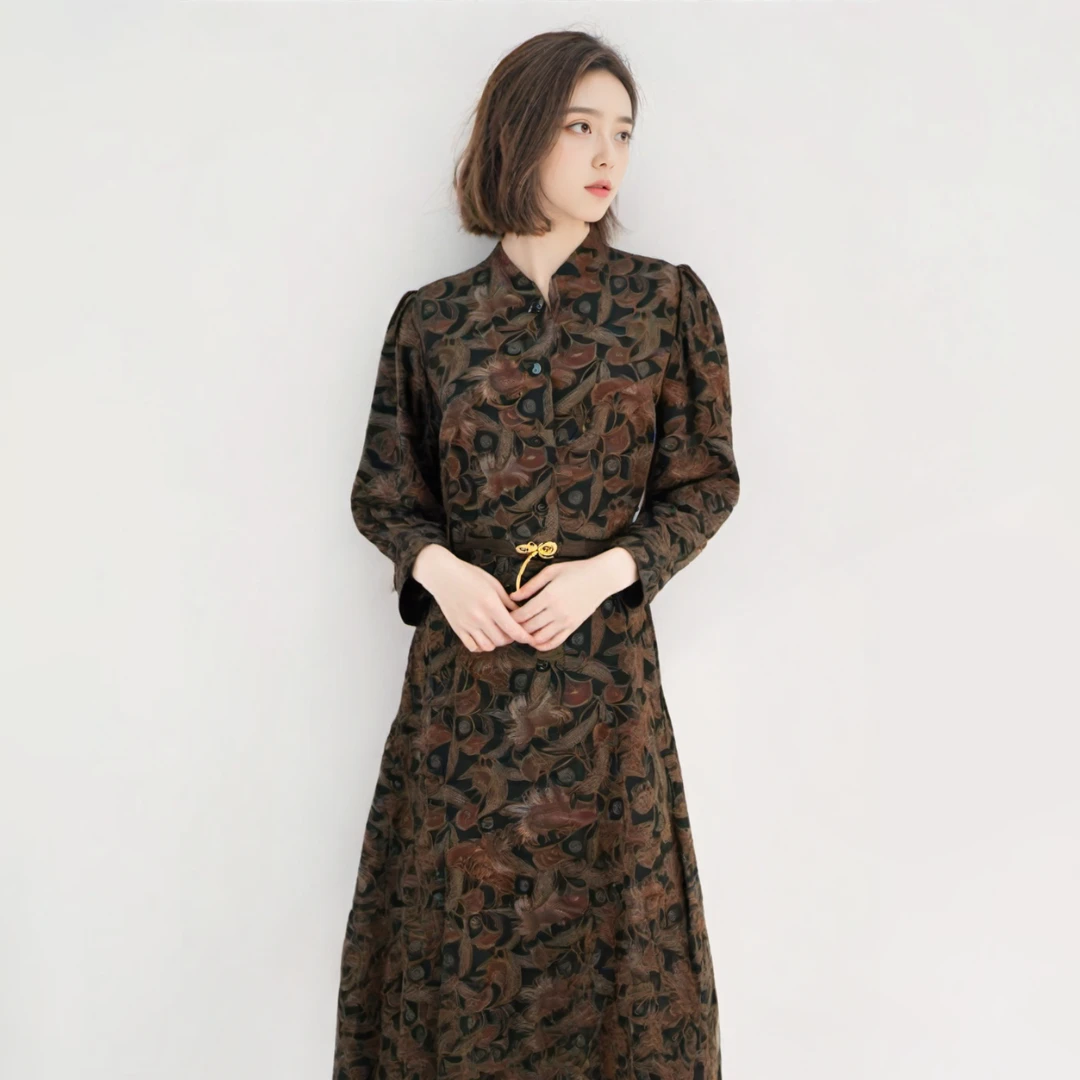 36号复古Vintage原日系古着孤品时尚简约气质连衣裙显瘦