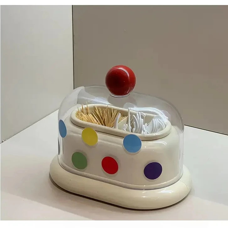 家用多巴胺牙签盒高颜值可爱创意分隔牙签筒防尘牙线收纳盒大容量