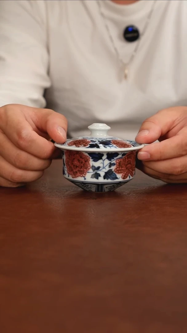 景德镇青花瓷手绘茶具 一枪打 牡丹