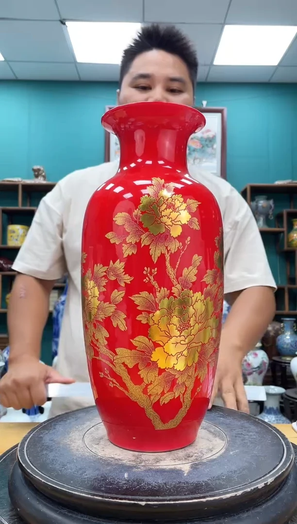 摆件红冬瓜陶瓷摆件