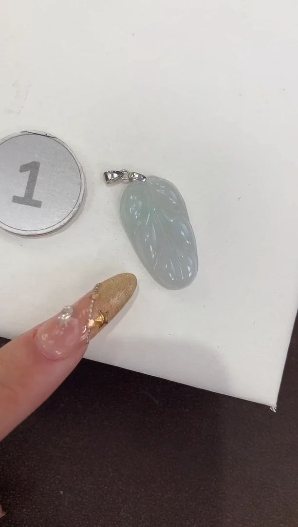 颈饰银S925镶嵌翡翠天然缅甸a货翡翠