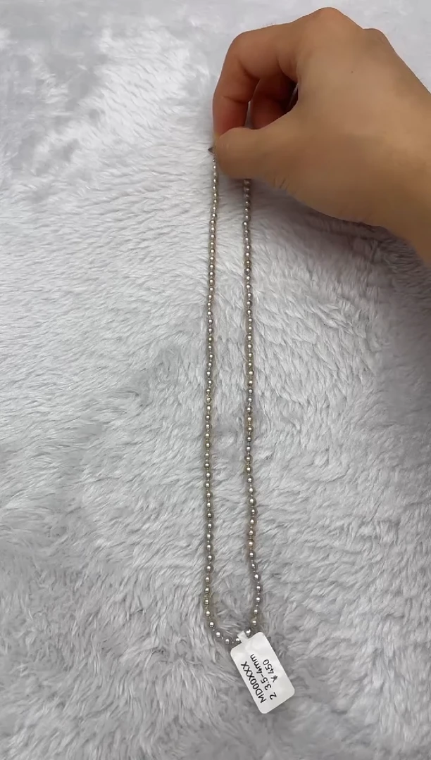 项链银S925镶嵌海水珍珠AK真多麻3.5-4mm