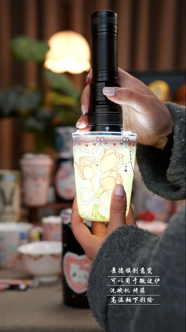 郁金香杯景德镇陶瓷手工手绘创意瓷504