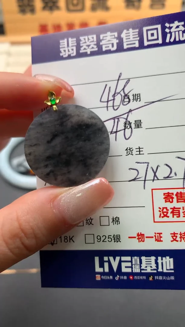 翡翠18K金镶嵌颈饰10141657