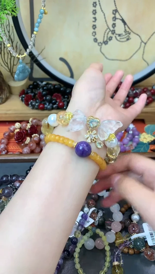 【闪购商品】黄晶手链未镶嵌288手串