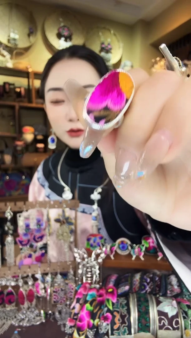 刺绣非遗刺绣民族风戒指