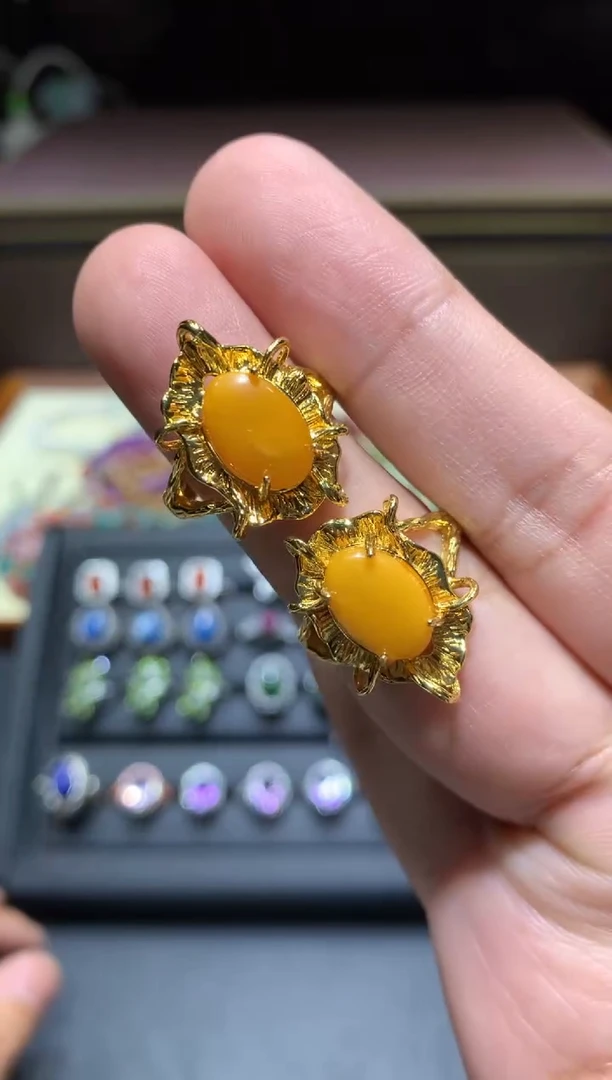 【闪购商品】琥珀戒指未镶嵌G09【多样性发其一】